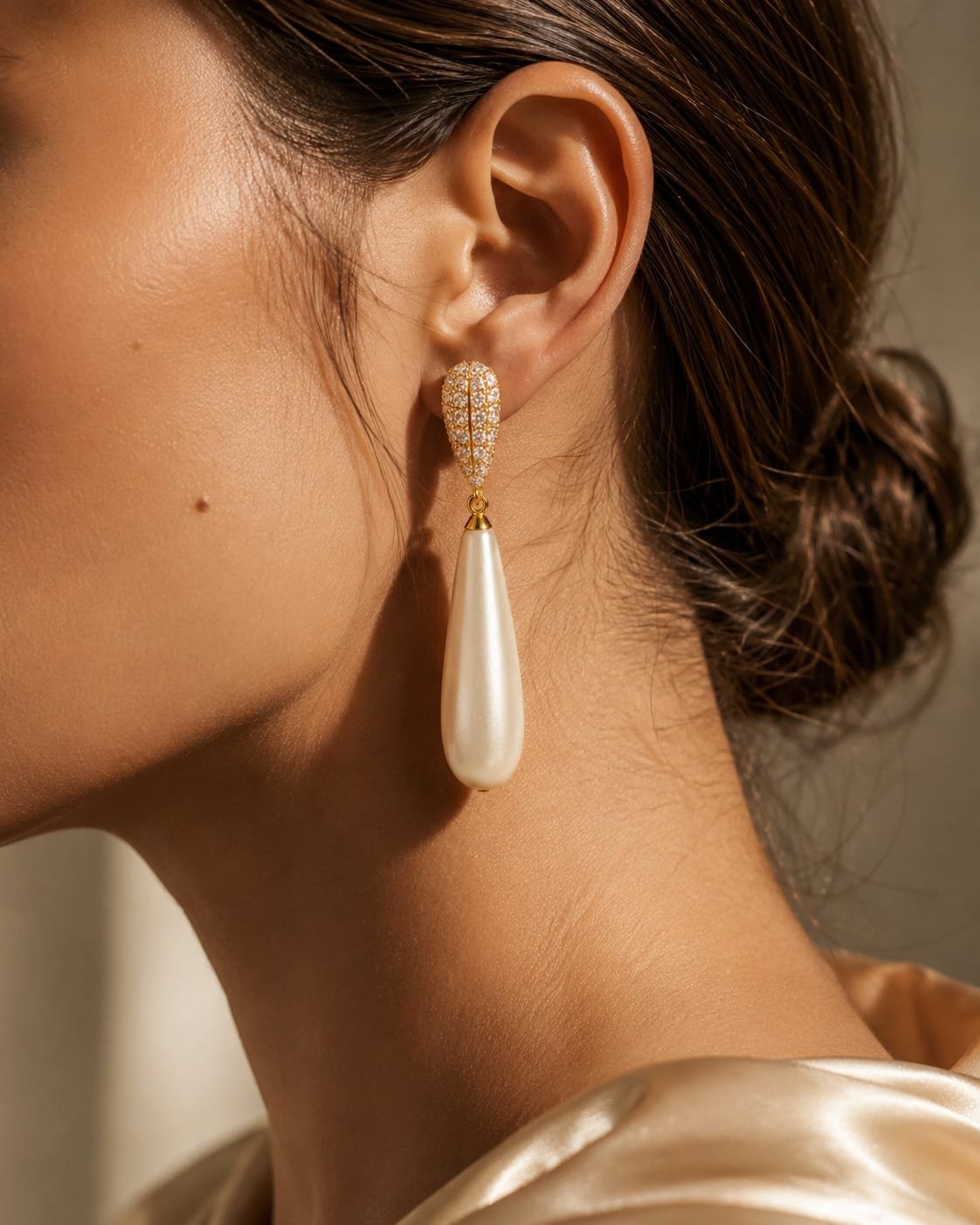 18K Gold Plated Teardrop Dangle Earrings - Image 3