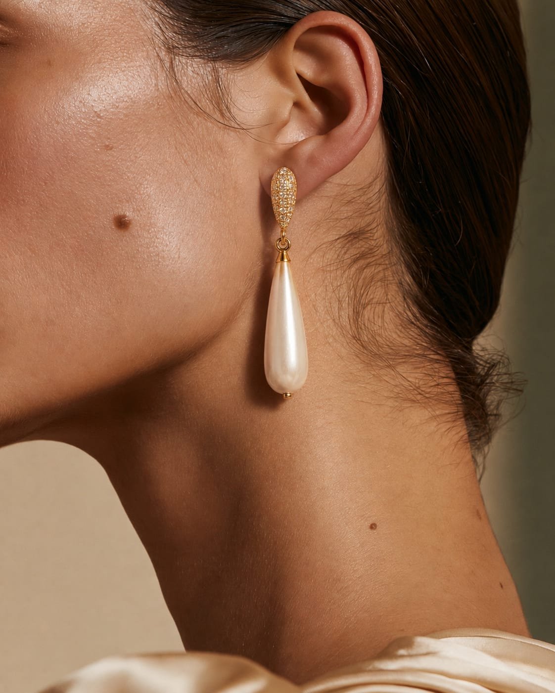 18K Gold Plated Teardrop Dangle Earrings - Image 2