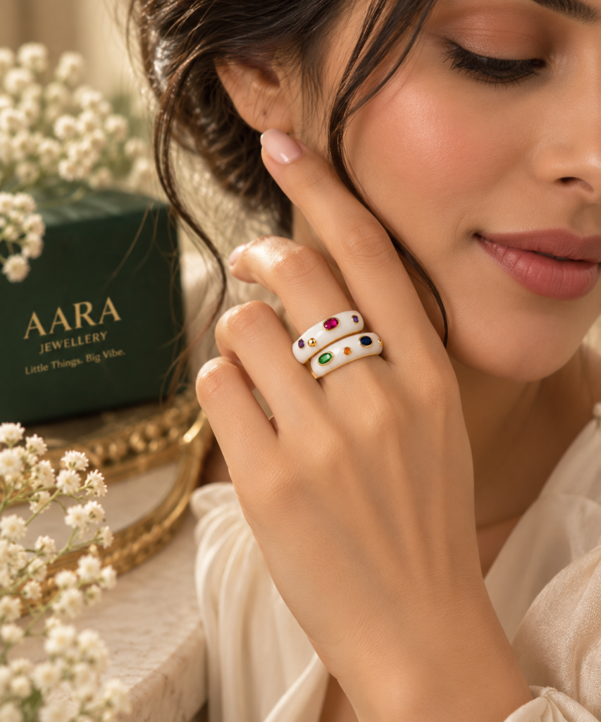 Multicolor Enamel Statement Ring