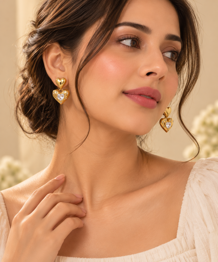 Heart Drop Earrings