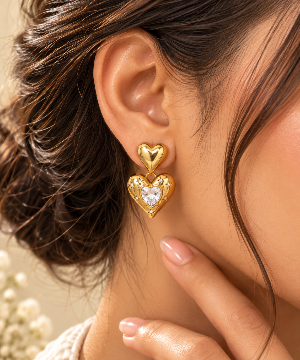 Heart Drop Earrings - Image 2