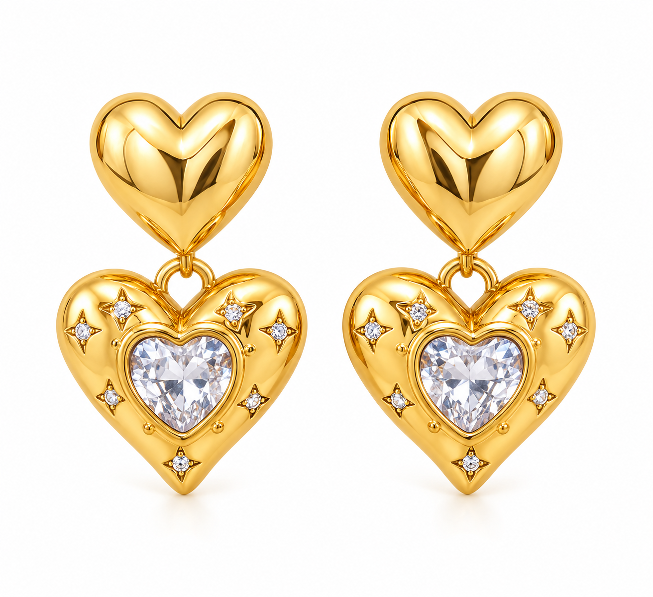 Heart Drop Earrings - Image 3